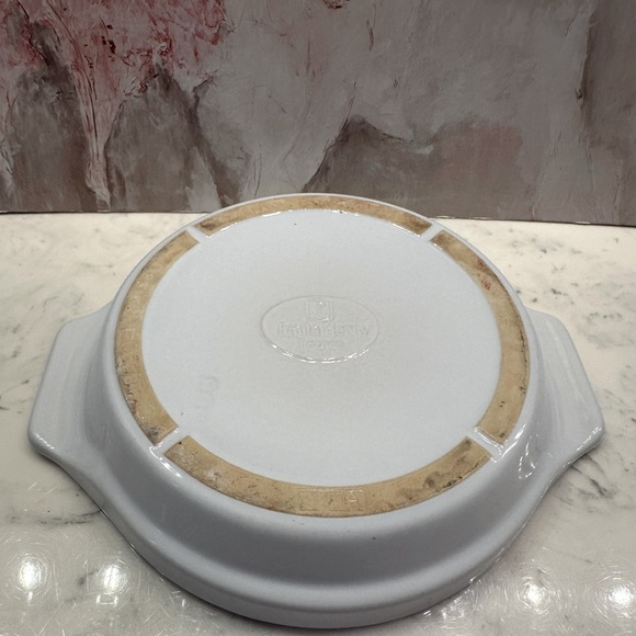 Emile Henry Round French Casserole Pie Stoneware White France Ovenware Buffet - Picture 7 of 12